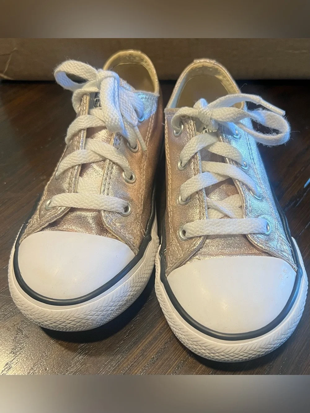 Converse Kids Metallic Rose Gold Low-Top Sneakers